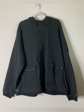 Nike ACG Mens black soft shell full zip hooded jacket XXL